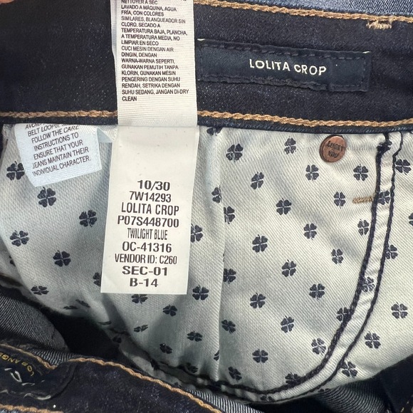 Lucky Brand Lolita Crop Jeans Womens 30 Blue Denim Cotton Dark Wash Skinny Leg - Picture 13 of 14